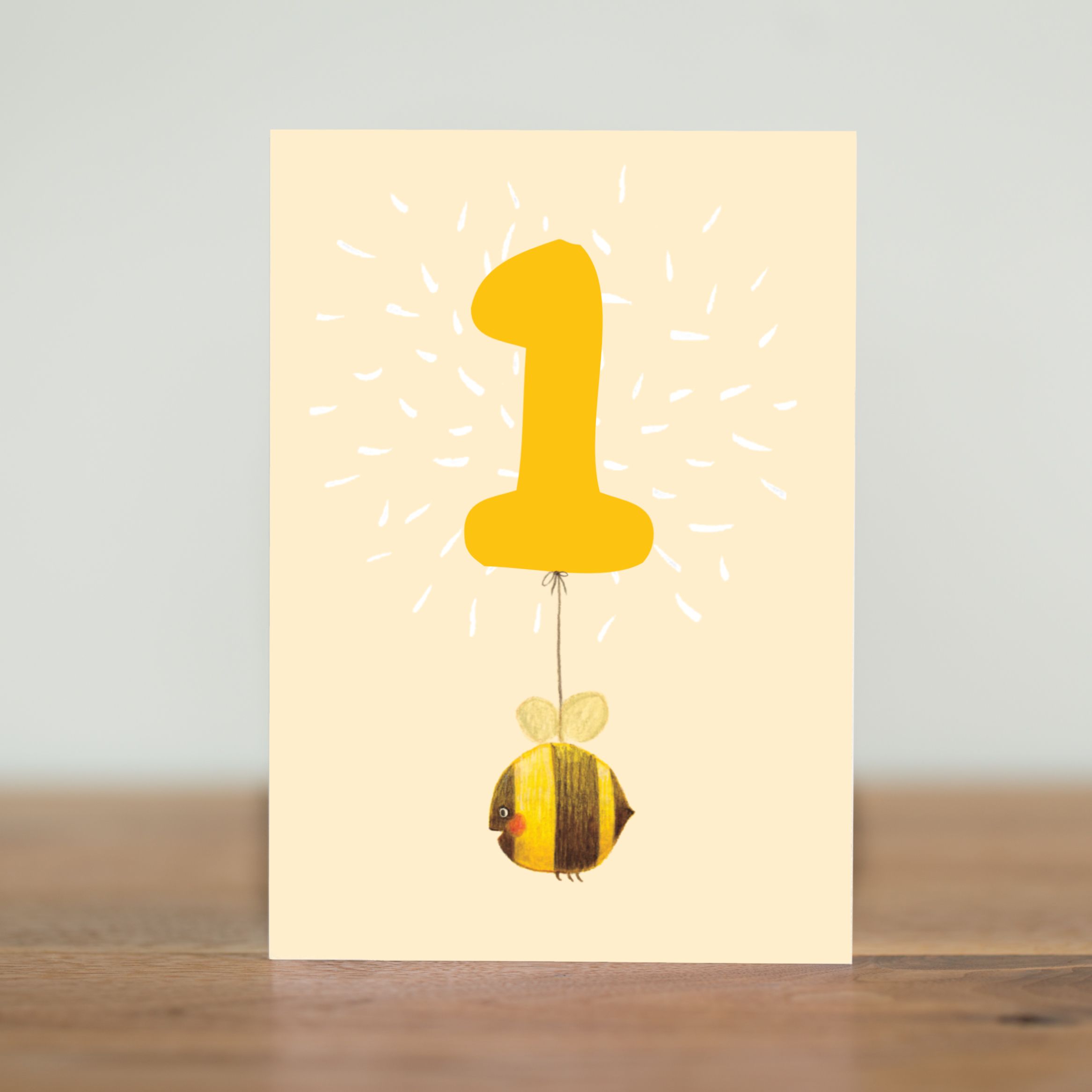 1 year old - bee birthday card